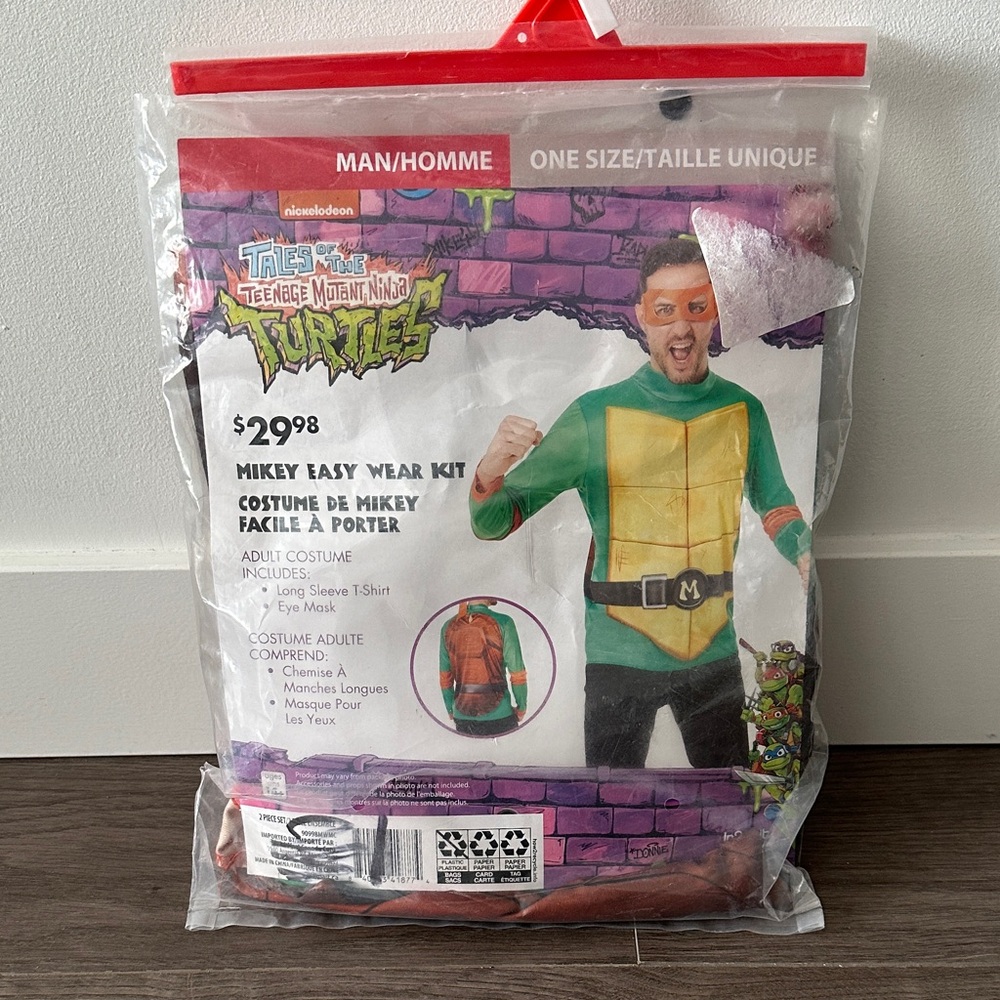 Men’s Adult One Size Nickelodeon Teenage Mutant Ninja Turtles Mikey Costume